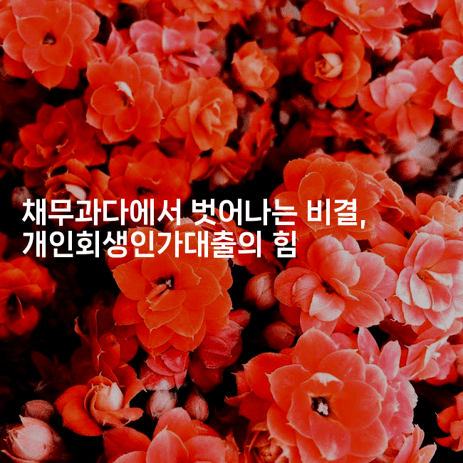 채무과다에서 벗어나는 비결, 개인회생인가대출의 힘-산사모