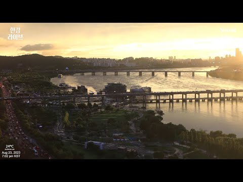 ?4K 서울 한강공원 올림픽대로 분수쇼 Seoul Han River Park Olympic Expressway Fountain Show LoFi Music?실시간 로파이 라이브