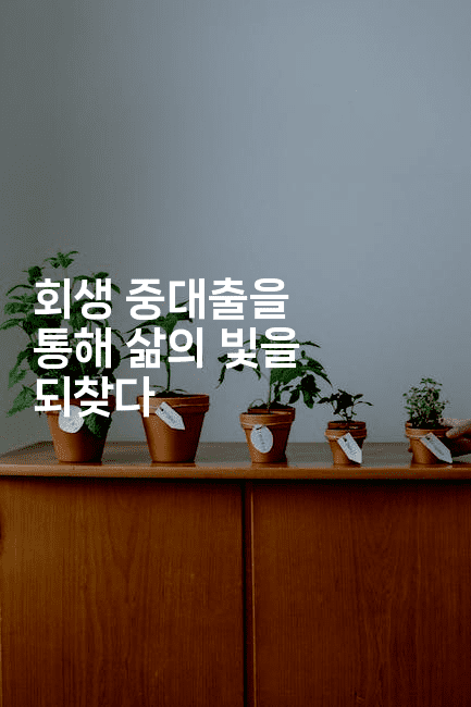 회생 중대출을 통해 삶의 빛을 되찾다-산사모