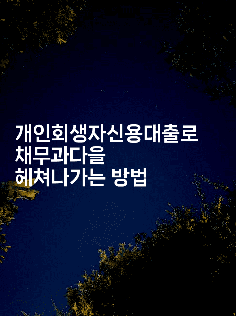 개인회생자신용대출로 채무과다을 헤쳐나가는 방법-산사모